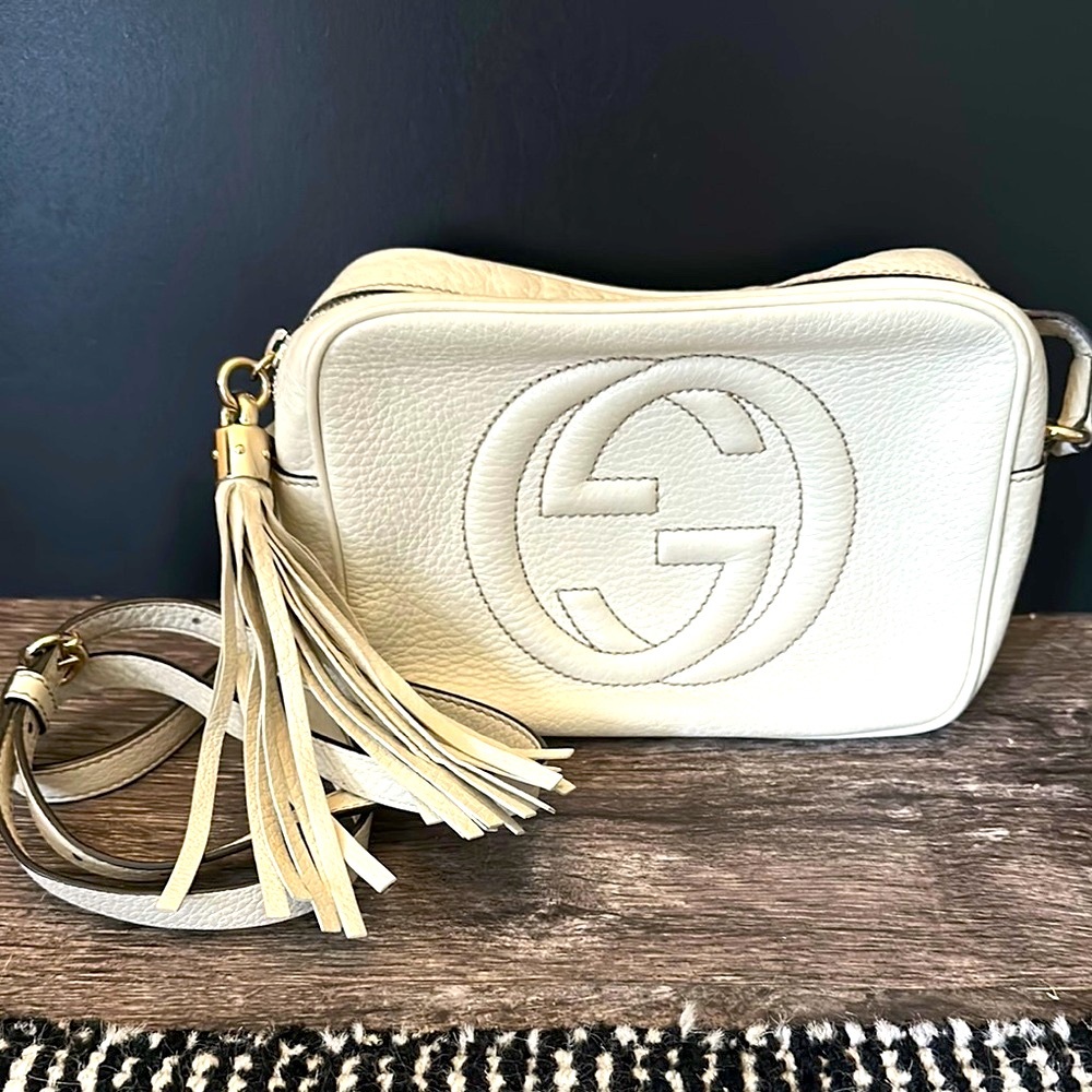 Gucci Cream Leather Crossbody Bag